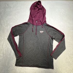 Virginia Tech Hokies Colosseum 1/4 Zip Jacket Womens Medium‎ Thin Maroon